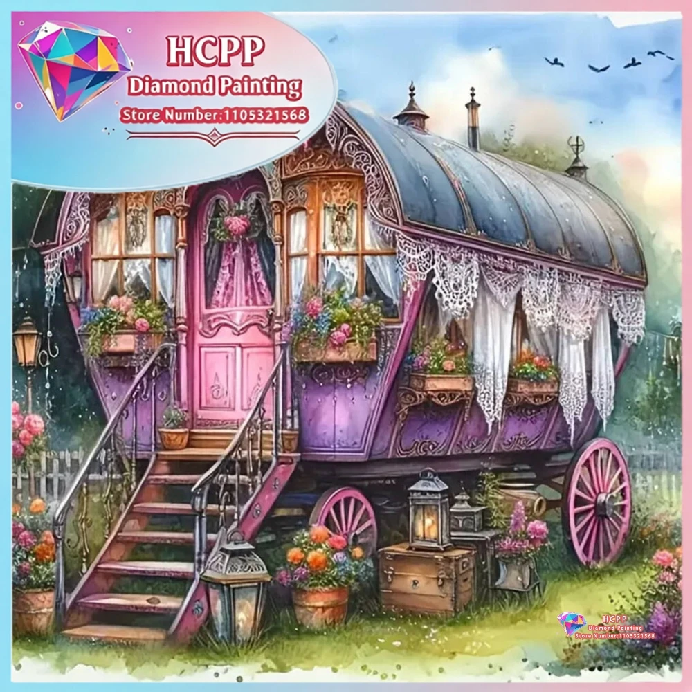 

Motorhome Landscape Diamond Painting Kit Square Round Diamond 5D DIY Mosaic Handmade Art Unique Exquisite Gift Crafts Home Decor