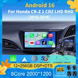 Android 16 Car Radio For Honda CR-Z 1 CRZ LHD RHD 2010 - 2016 Multimedia Video Player Navigation stereo GPS No 2din 2 din dvd