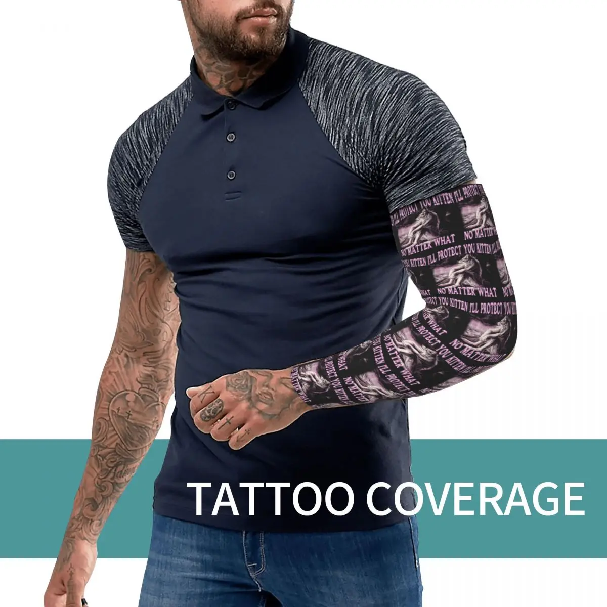 الذئب تمزيق ألفا وولف بالذئب في الهواء الطلق أكمام أذرع تبريد الشمس الأشعة فوق البنفسجية غطاء للحماية الصيف ركوب الدراجات أكمام الوشم