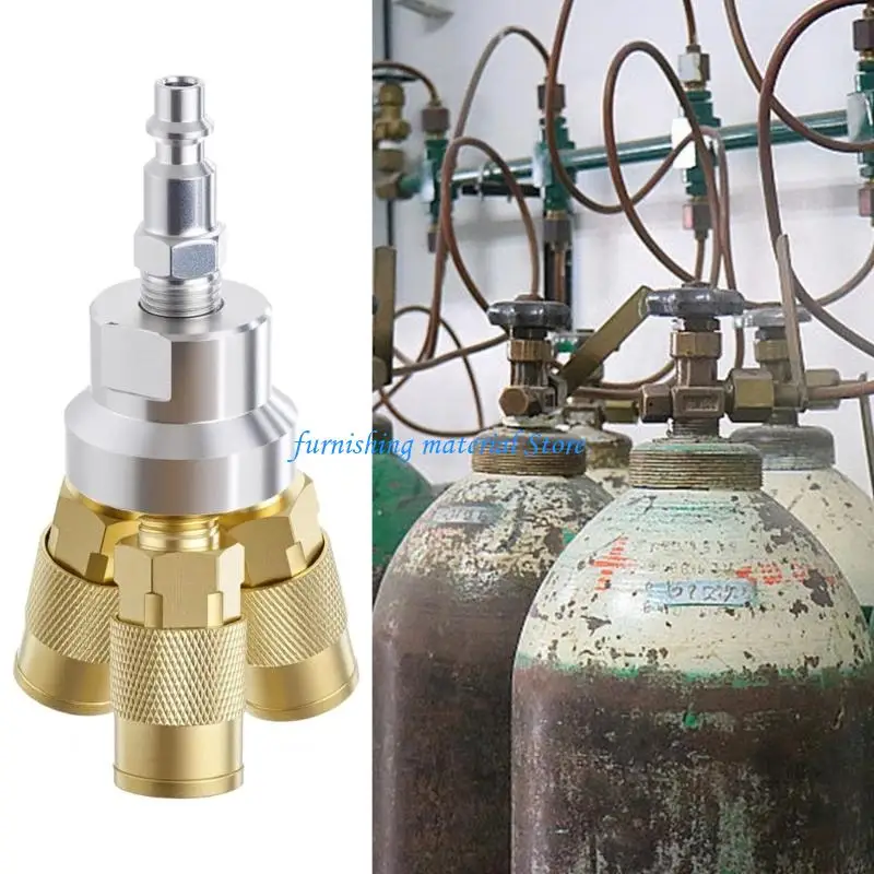 Y5GD Sealed Threads Brass 1/4NPT Pneumatic Tees Quick Connecting Air Fittings Corrosion Resistant