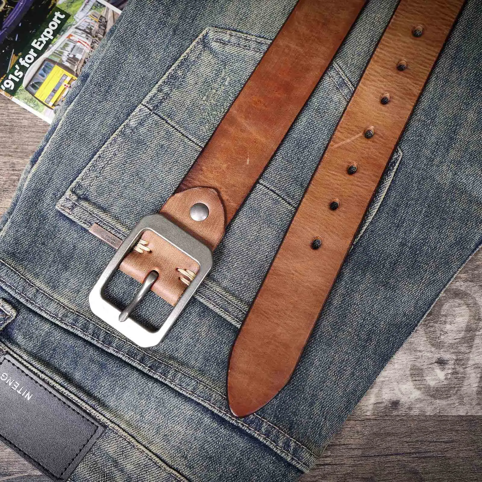Echt leder Herren Rindsleder gürtel Edelstahls chnalle, italienisches verdicktes Leder mit Geschenk box, ideale Wahl für Geschenk – Detail 23