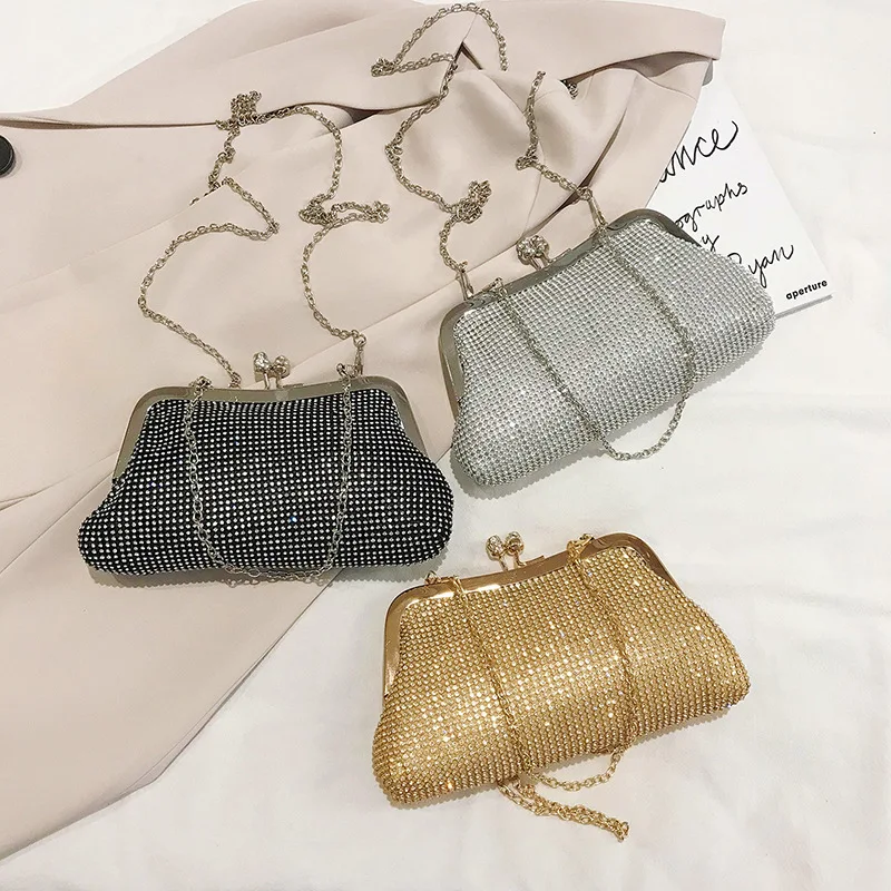 ISKYBOB, bolsos de lujo para banquetes para mujer, bolsos de noche con diamantes brillantes a la moda, bolso de hombro para fiesta de boda, bolso de novia, bolso de mano para vestido