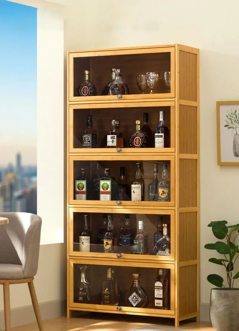 Wine Acrylic Display Cabinet Home Living Room Wine Cabinet Simple Bar Wine Showcases Bar Restaurant Multi-storey Locker