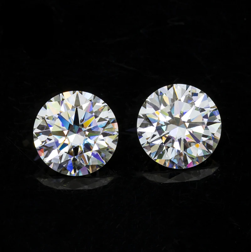 Pierre de diamant Moissanite pour bijoux, forme ronde, coupe H & A, qualité supérieure, clarté VVS, 1ct, 6.5mm