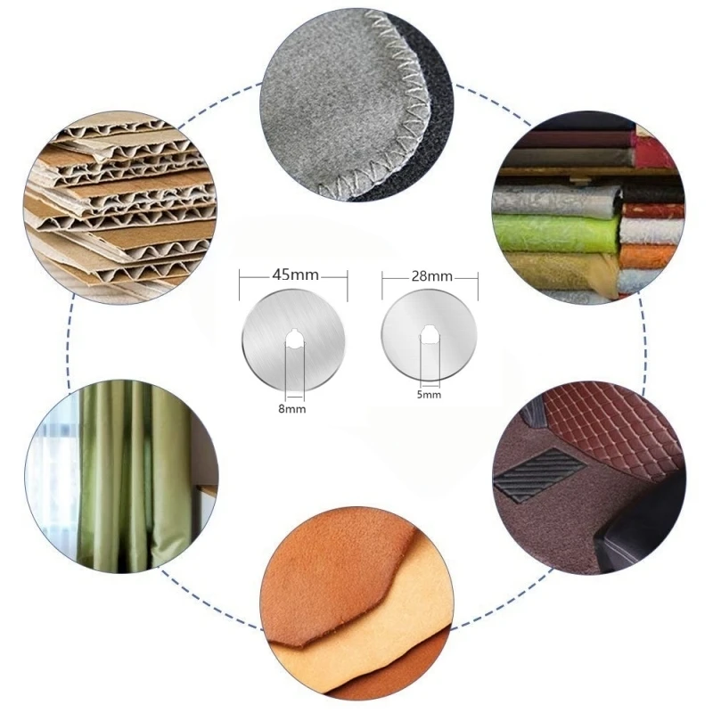 

10 шт., лезвия для роторного резака 25\45 мм, лезвия для Olfa Dafa Fiskars, набор лезвий для резки ткани, бумаги, кожи, ремесленного режущего инструмента