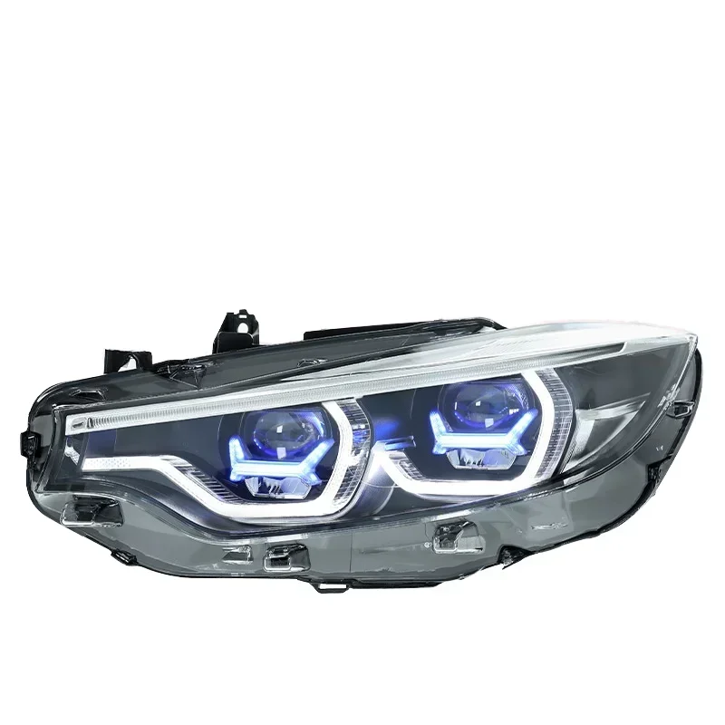 2013-2020 for 4 Series F32 Headlight Assembly Modified Blue Frame M4LED Lens Daytime Running Light Turn Signal 12V 6000K