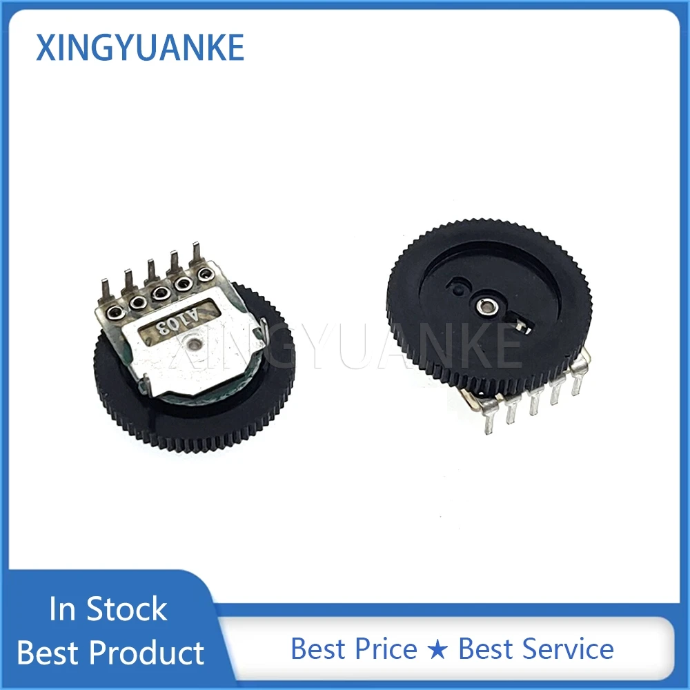 5PCS Double Dial Taper Volume Wheel Duplex Potentiometer A103 A10K Gear Switch 5-Pin 16*2MM