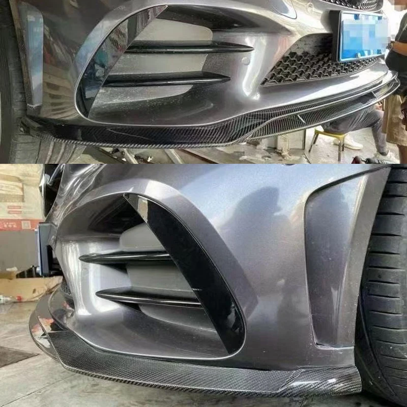 STLFW205 C43 C200 C300 شفة أمامية من ألياف الكربون لفئة C W205 C43 2020-2023 #2