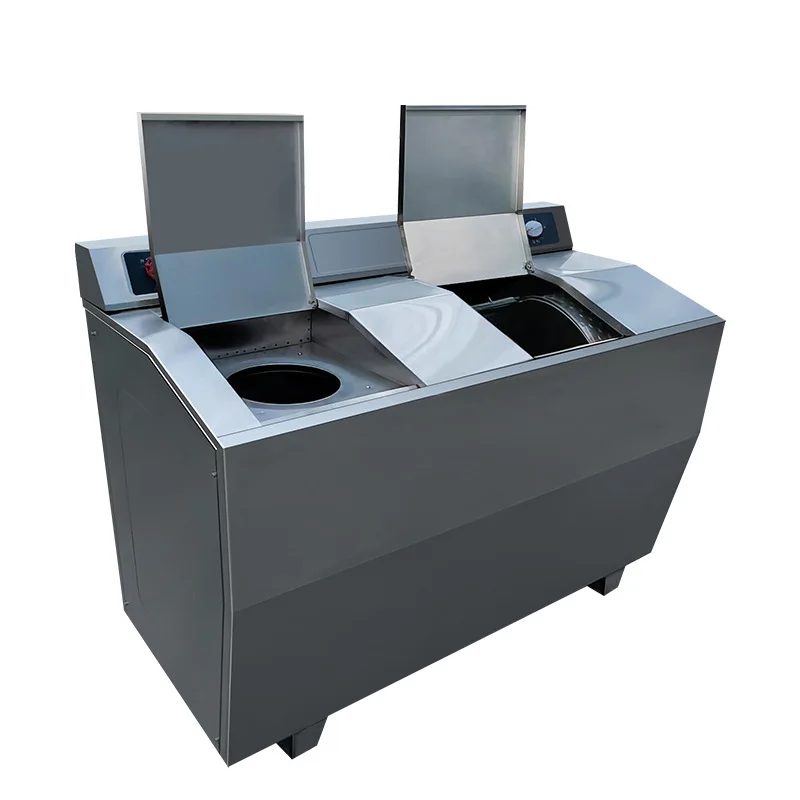 غسالة صناعية من نوع الطبل الأفقي ذات الأسطوانة المزدوجة 15 كجم آلة تنظيف ملابس العمل شبه الأوتوماتيكية للعمال #4