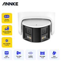 Annke 6MP Ultra Dual Lens Panoramic Camera POE 180°Wide-angle 265+ Two Way Audio Security Protection Video Surveillance Cam