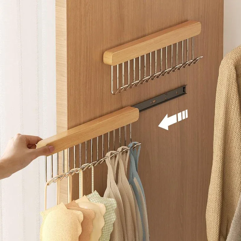 8/12 السنانير قابل للسحب شماعات ملابس خشبية متعددة الوظائف البرازيلي تخزين شماعات الحائط خزانة شماعات الملابس المنظم