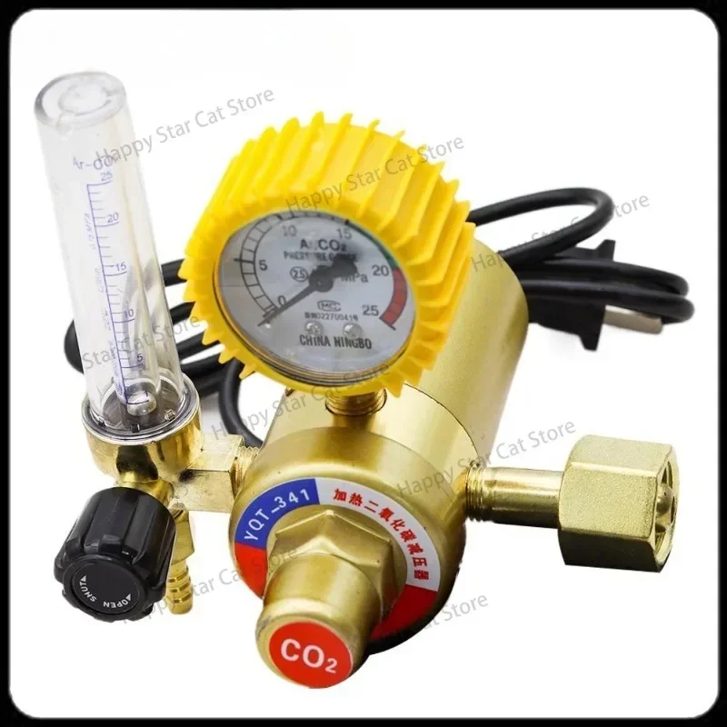 36/110/220V CO2 Pressure Regulator Carbon Dioxide Pressure Reducer Heated Pressure Gauge Meter Flowmeter For MIG/TIG Welding