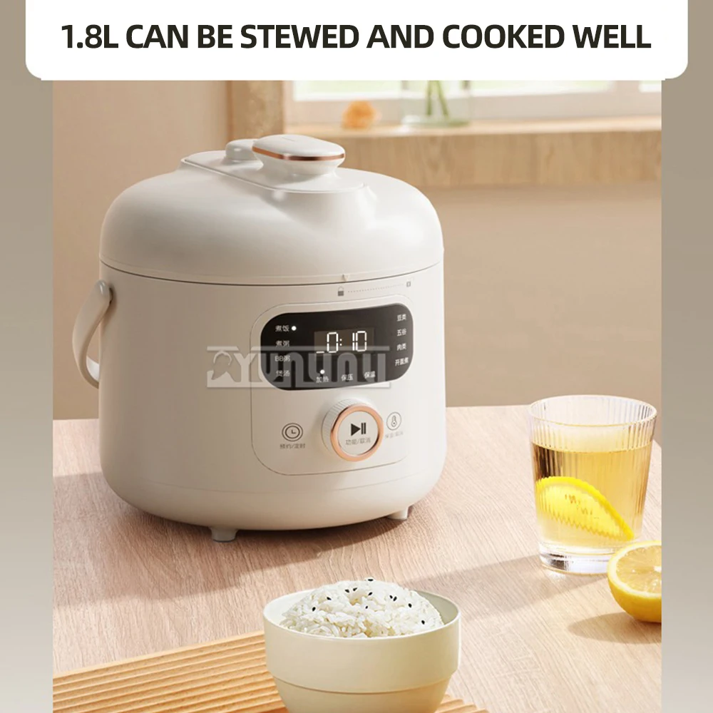 1.8L Electric Pressure Cooker Multifunctional Household Rice Cooker Portable Kitchen Appliance