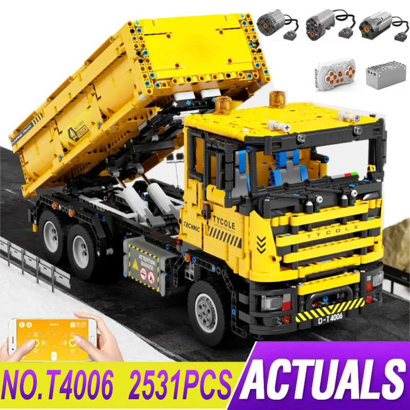 

TGL T4006 Technical Dirt Truck APP Remote Control Car Moc Building Blocks Bricks Puzzle Toy Christmas Gifts For Adult Boy Friend