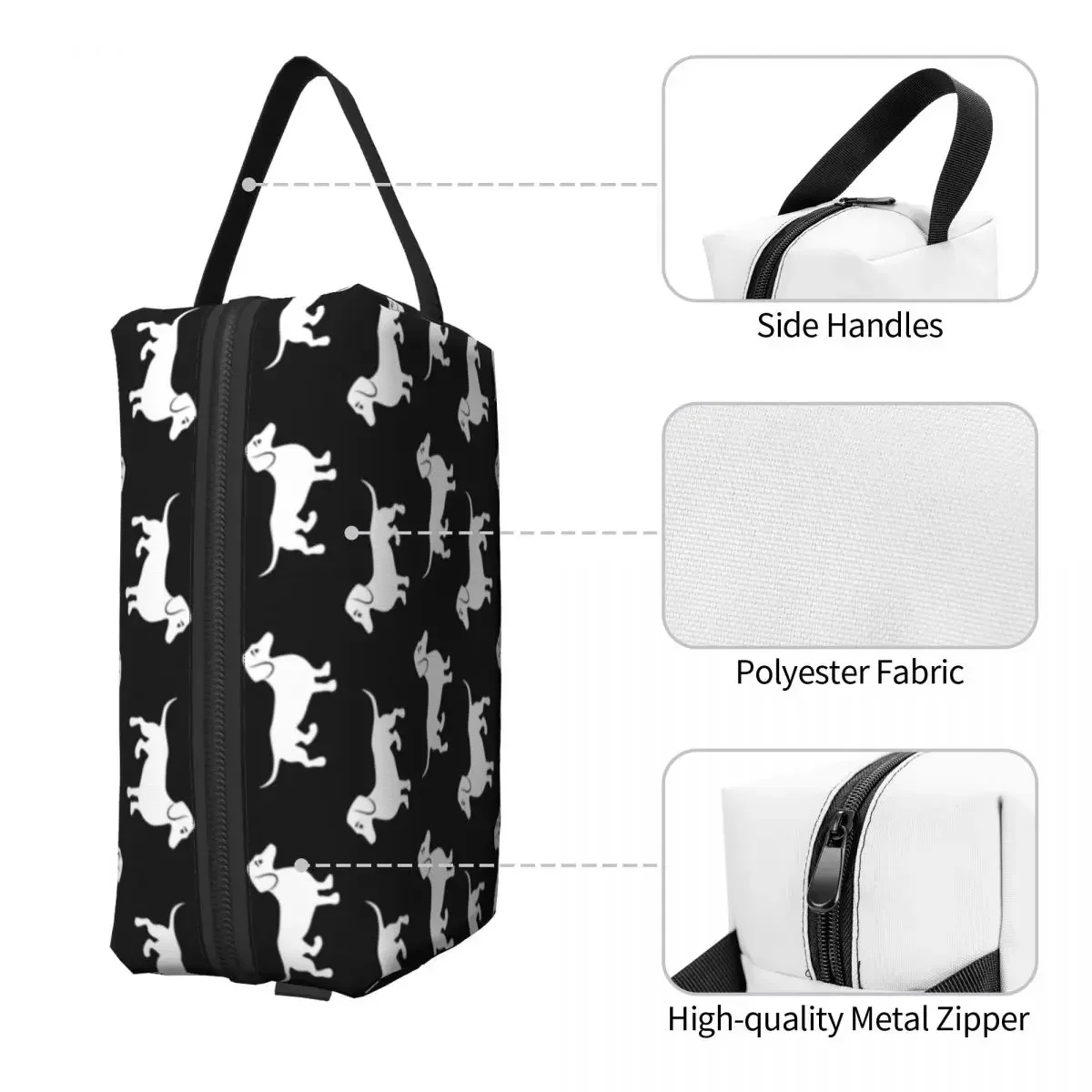 Wiener Dachshunds Badger neceser de gran capacidad para mujer, bonito estuche de maquillaje para cachorros, salchichas y perros, bolsas de aseo para almacenamiento de belleza