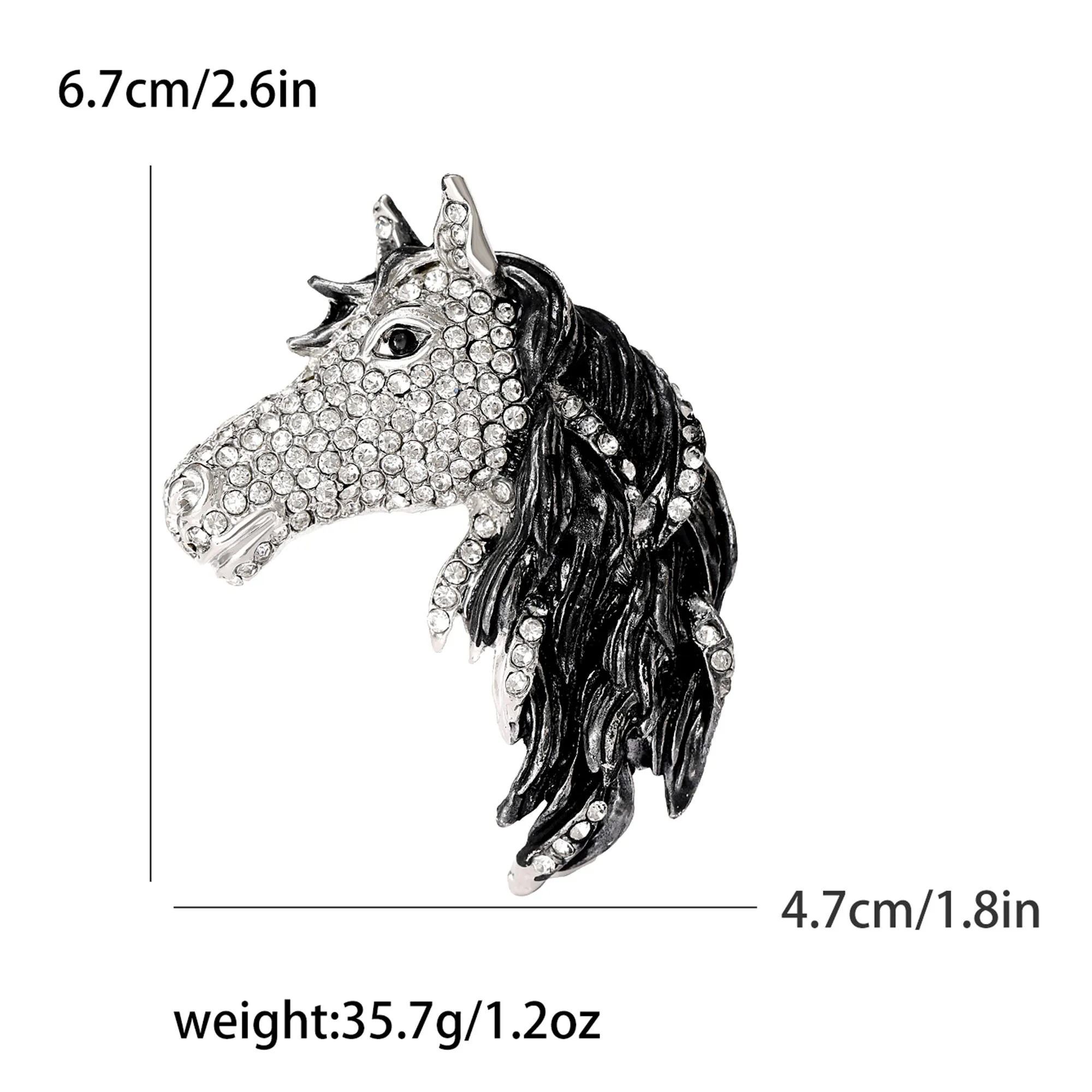Beaut&Berry Trendy Enamel Horse Brooches for Women Unisex Animal Pins Casual Party Accessories New Gifts Year Friends Decoration