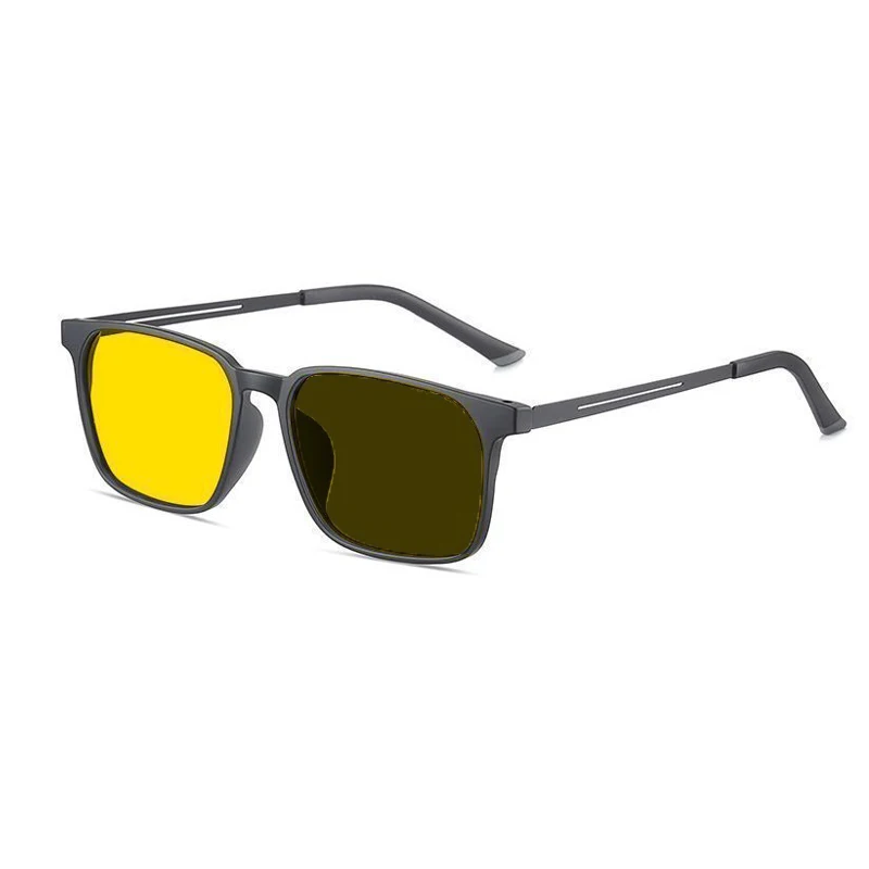 Photochrome Nachtsichtbrille Fahrbrille mit Blendschutz für Tag und Nacht, quadratische Fassung, grau getönt – Detail 5