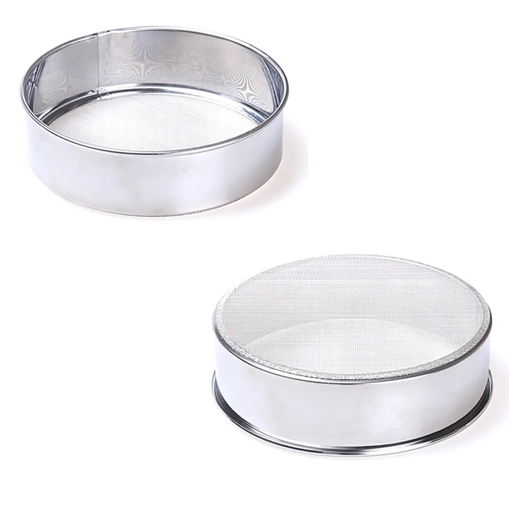 2 Piezas Tamiz de Malla Manual de Acero Inoxidable de 15 cm para Azúcar en Polvo, Repostería, Galletas, Masa de Pizza, Arroz