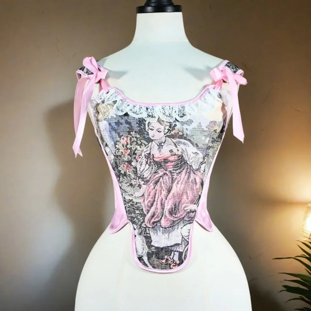 

Женский корсет, топы, укороченный жилет, винтажное бюстье с завышенной талией на шнуровке, лиф с косточками, тренажер для коррекции фигуры, нижнее белье, женская уличная одежда