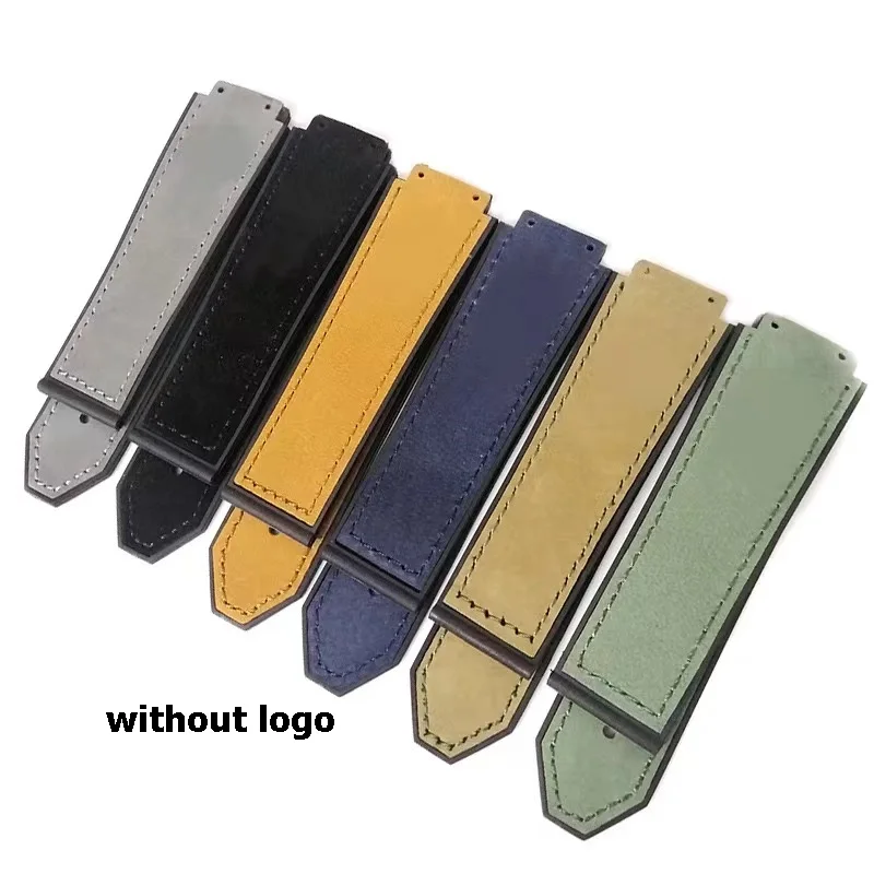 

Replacement Watch Straps for HUBLOT Classic Fusion Universe Big Bang Series 25mm*19mm Frosted Leather band without logo