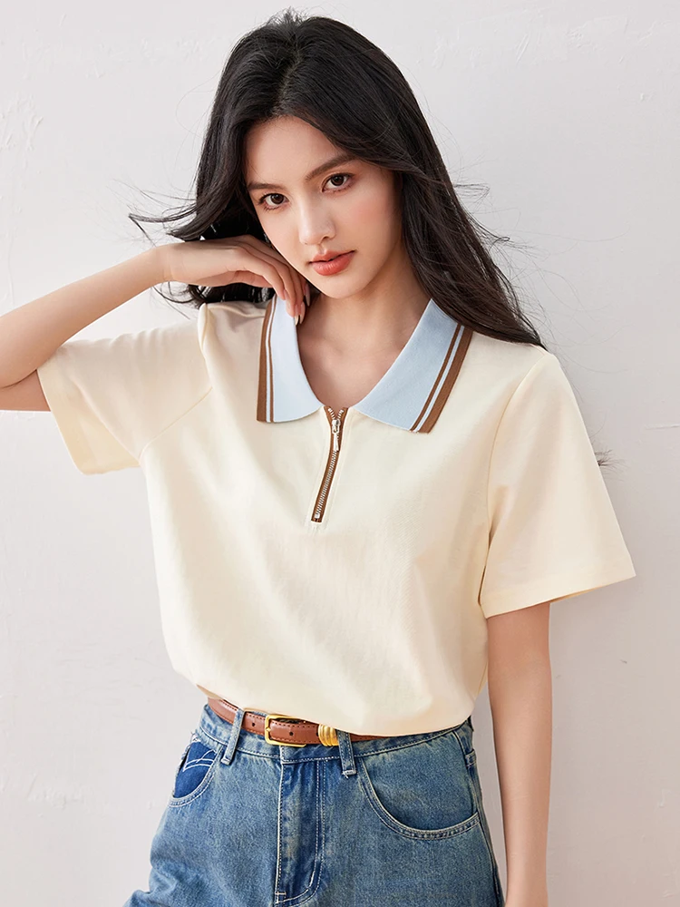 Korean Style Short Sleeve T-shirt Women Summer Fashion Niche Design Casual Tops Temperament Commuting T-shirt