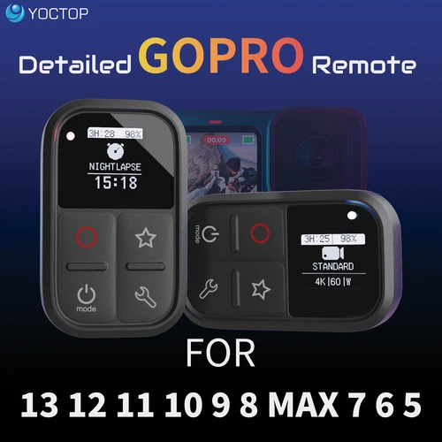 Imagen 1 del producto Control remoto de pantalla OLED GoPro13 para GoPro 13 12 11 10 9 8 Max 7B 6 5 con soporte de palo y muñeca control remoto gopro 13 resistente al agua