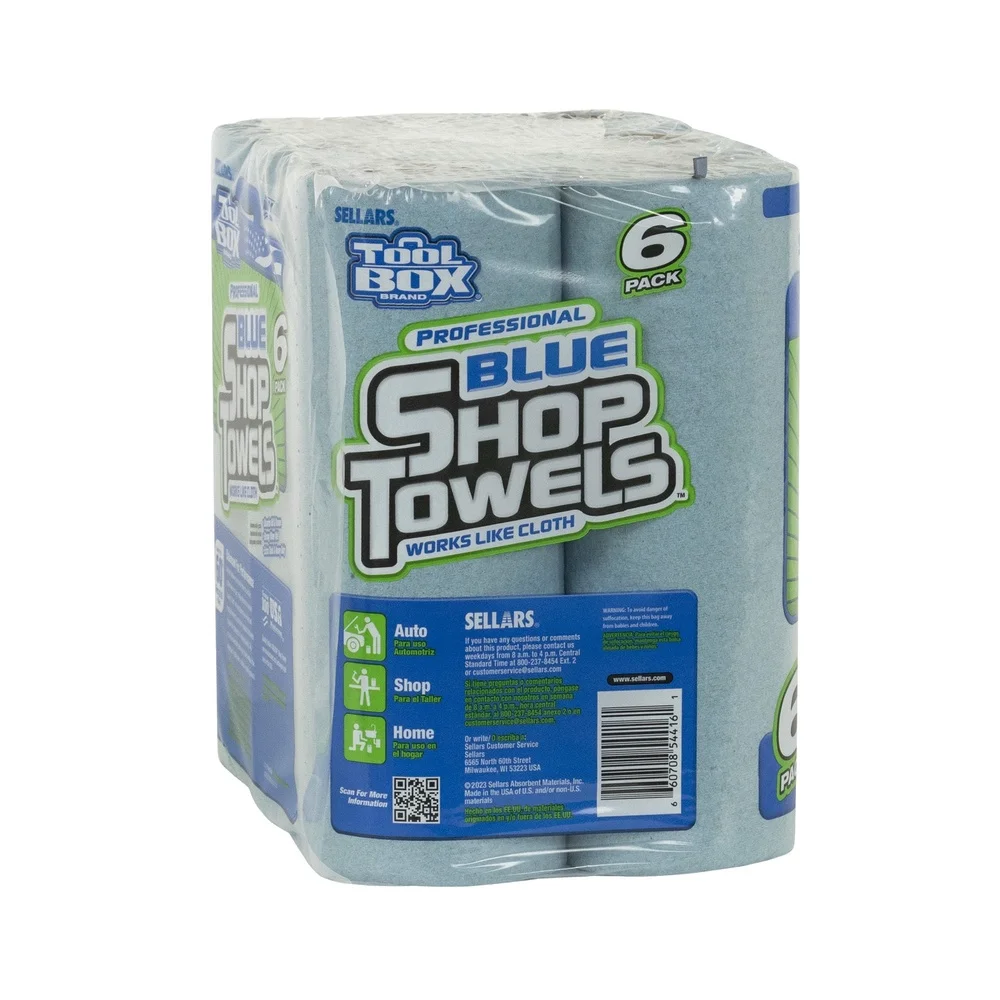 مناشف متجر زرقاء متعددة الأغراض للاستعمال مرة واحدة، 6 لفات، 55 ورقة، ملابس تنظيف ناعمة ماصة شديدة التحمل، مكتب جراج منزلي مثالي #4