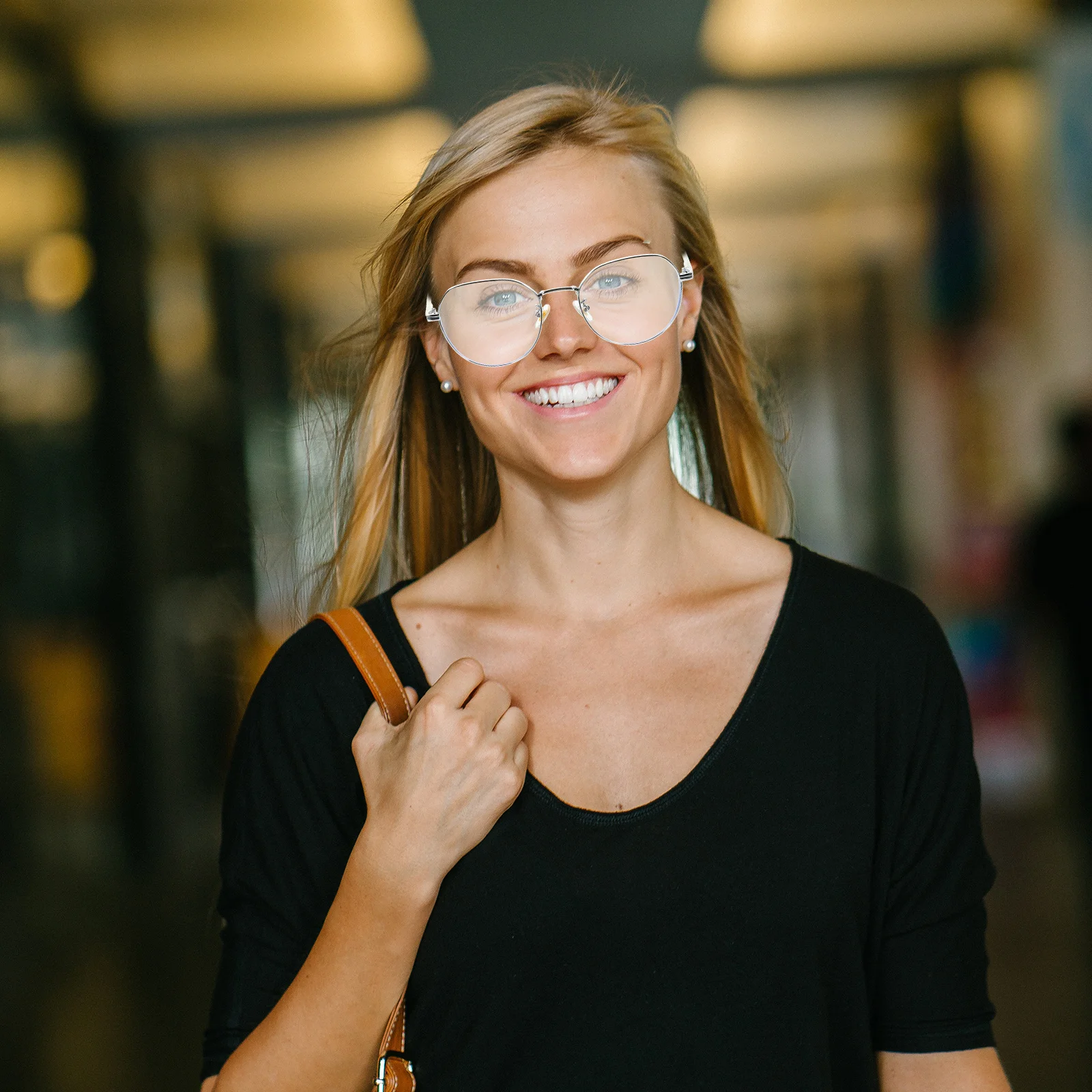 

1Pair Retro Optical Glasses Blue Blocking Eyewear Elegant Design Long Service Life Universal Fit Metal Frame Decorative Glasses