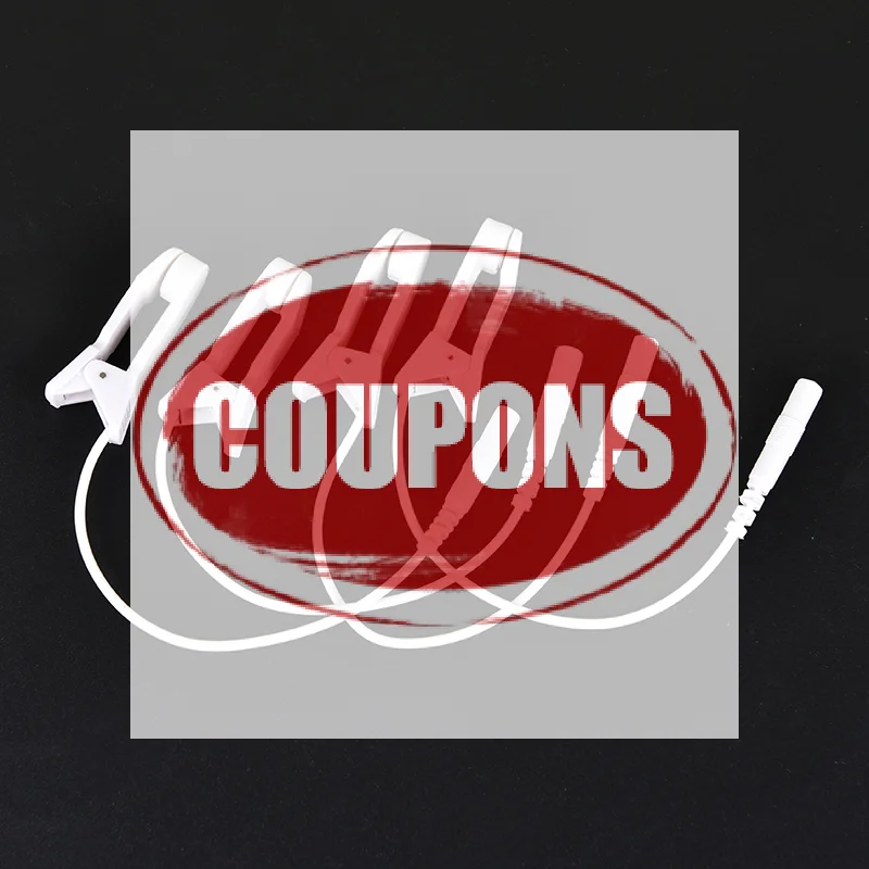 2pcs 2.0mm ear pain relief clip tens electrode lead wire connecting cable