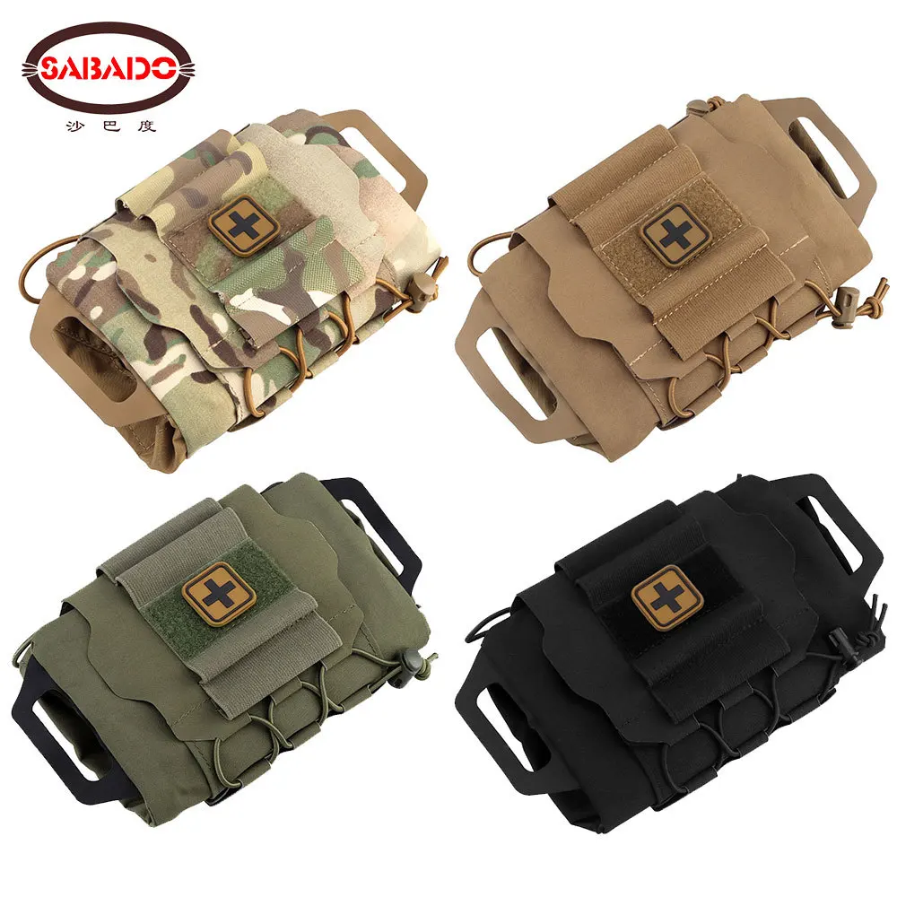 Tactical Reflex IFAK Pouch Two Piece System Roll&Carrier Bag Medical First Aid Kit Hypalon Handle MOLLE Hunting Vest EDC Pocket