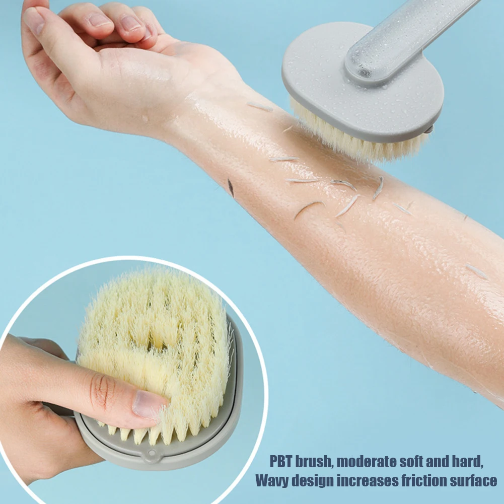 For Shower Durable Massage Bath Brush Long Handle With Soap Dispenser Bathroom Hanging Hole Home Comfortable Bathing Supplies