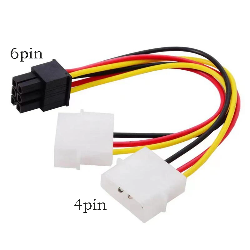 Dual 4PIN to 6PIN Graphics Card GPU Power Supply Cable 1 In 2 Out Wire Splitter Computer Extend Power Supply Cord D IDE Adapter