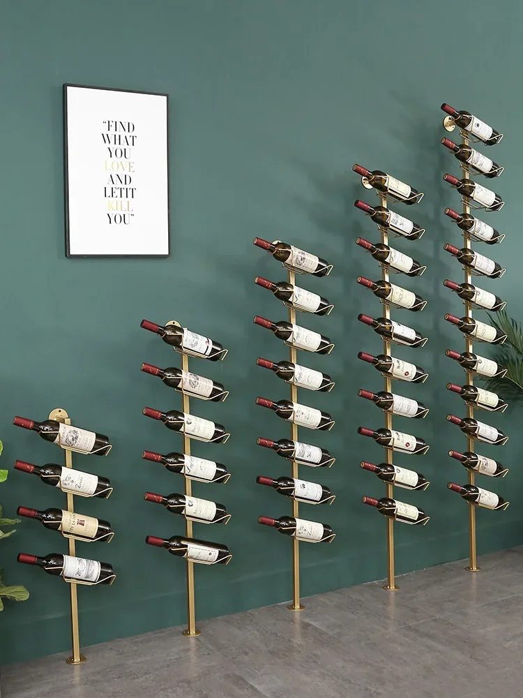 Standing Red Wine Rack, Left Diagonal Wine Bottle Rack Placed on The Wall, Creative Wall Hanging Wine Display Rack in The Bar