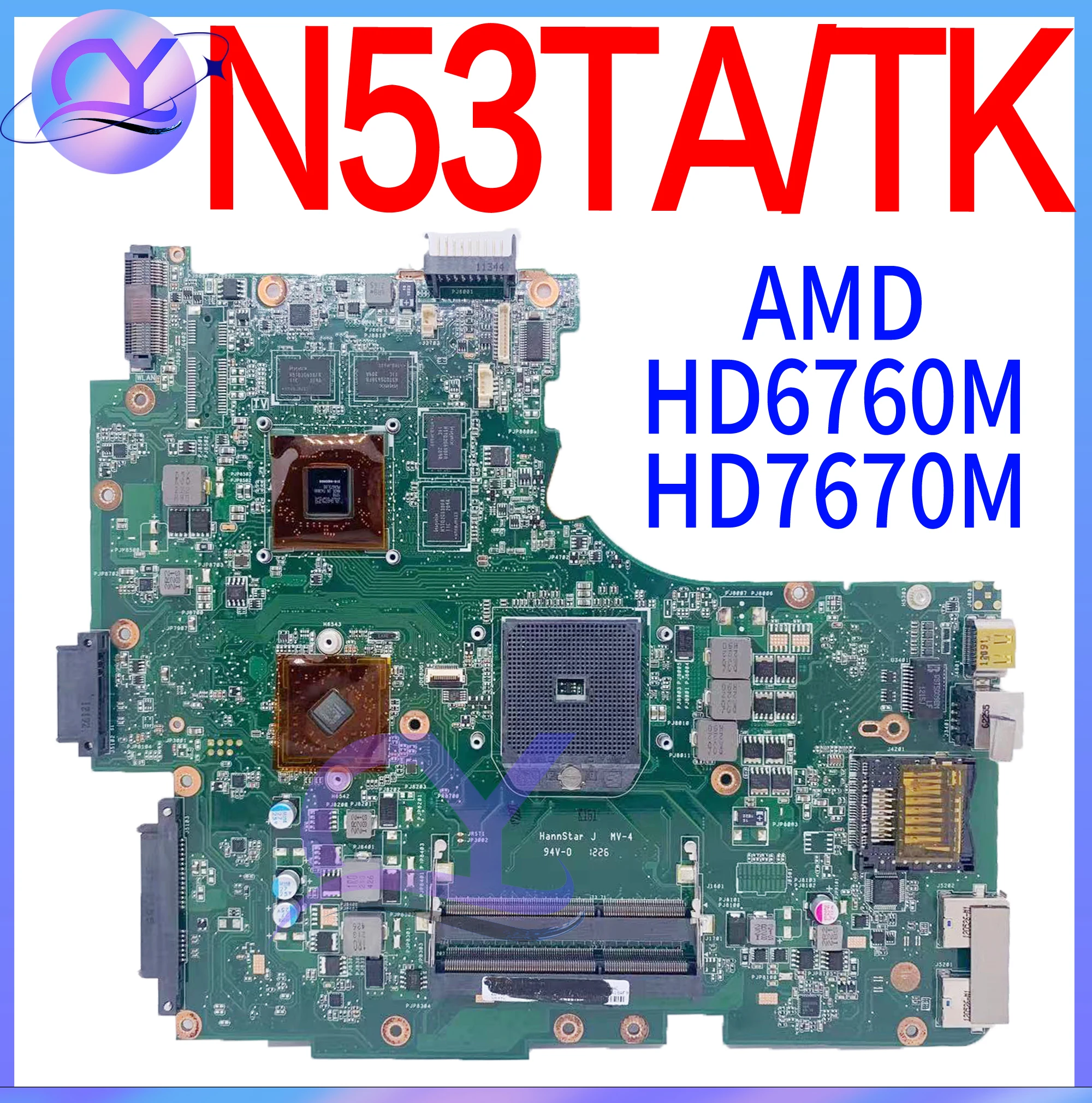 

N53TA Notebook Mainboard For ASUS N53 N53T N53TK Laptop Motherboard With HD6380M 1G video memory Test work 100% Test ok