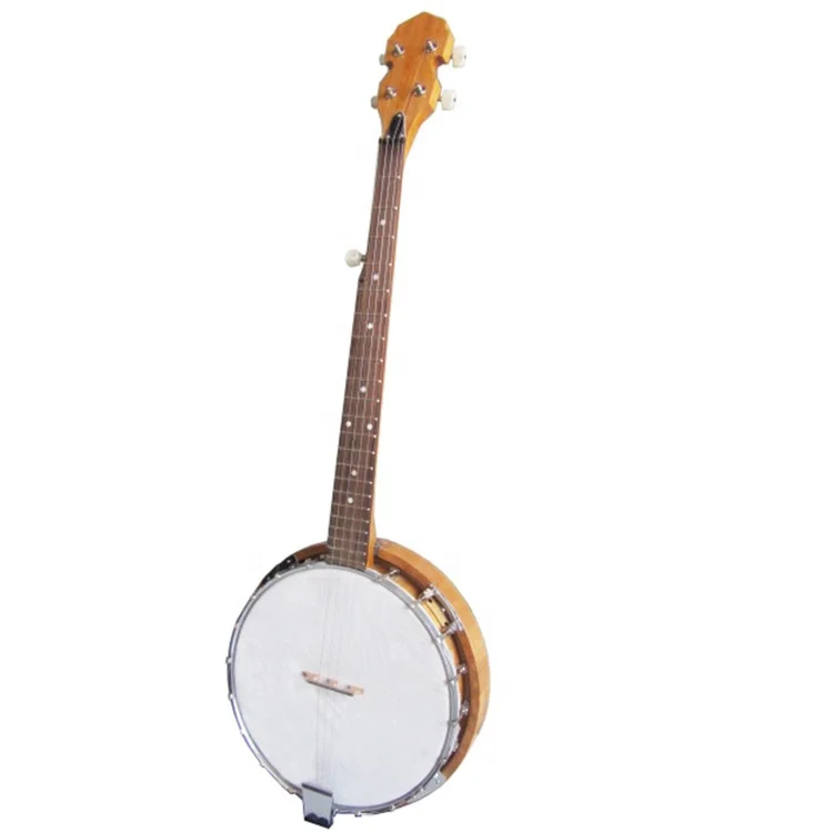 2022 Five-string banjo This wood color solid wood banjo drum skin top maple back