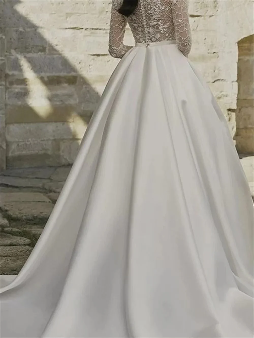 Satin Detachable Skirt Wedding Removable Train For Dresses Bridal Party Overskirt