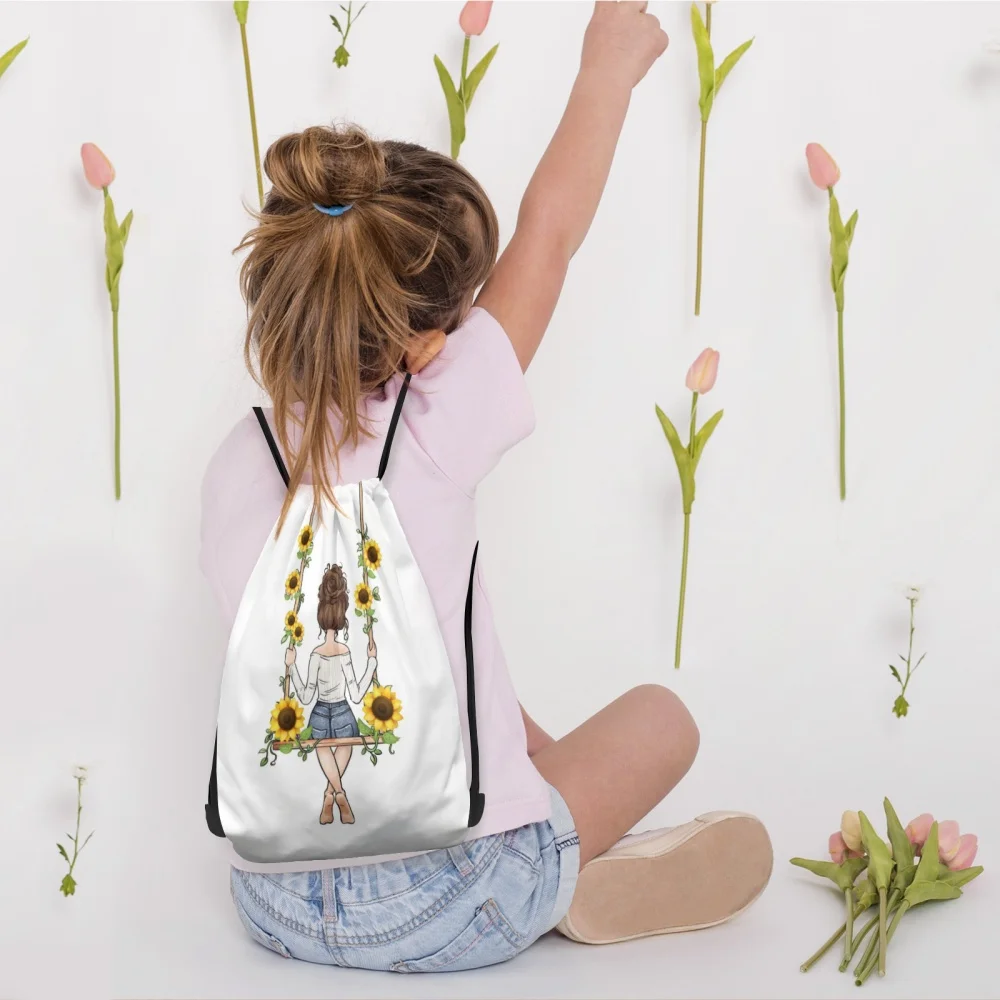 

Рюкзак с милым принтом для девочек, рюкзак на шнурке с возможностью нанесения имени, легкая спортивная сумка для путешествий, спортзала, йоги, активного отдыха