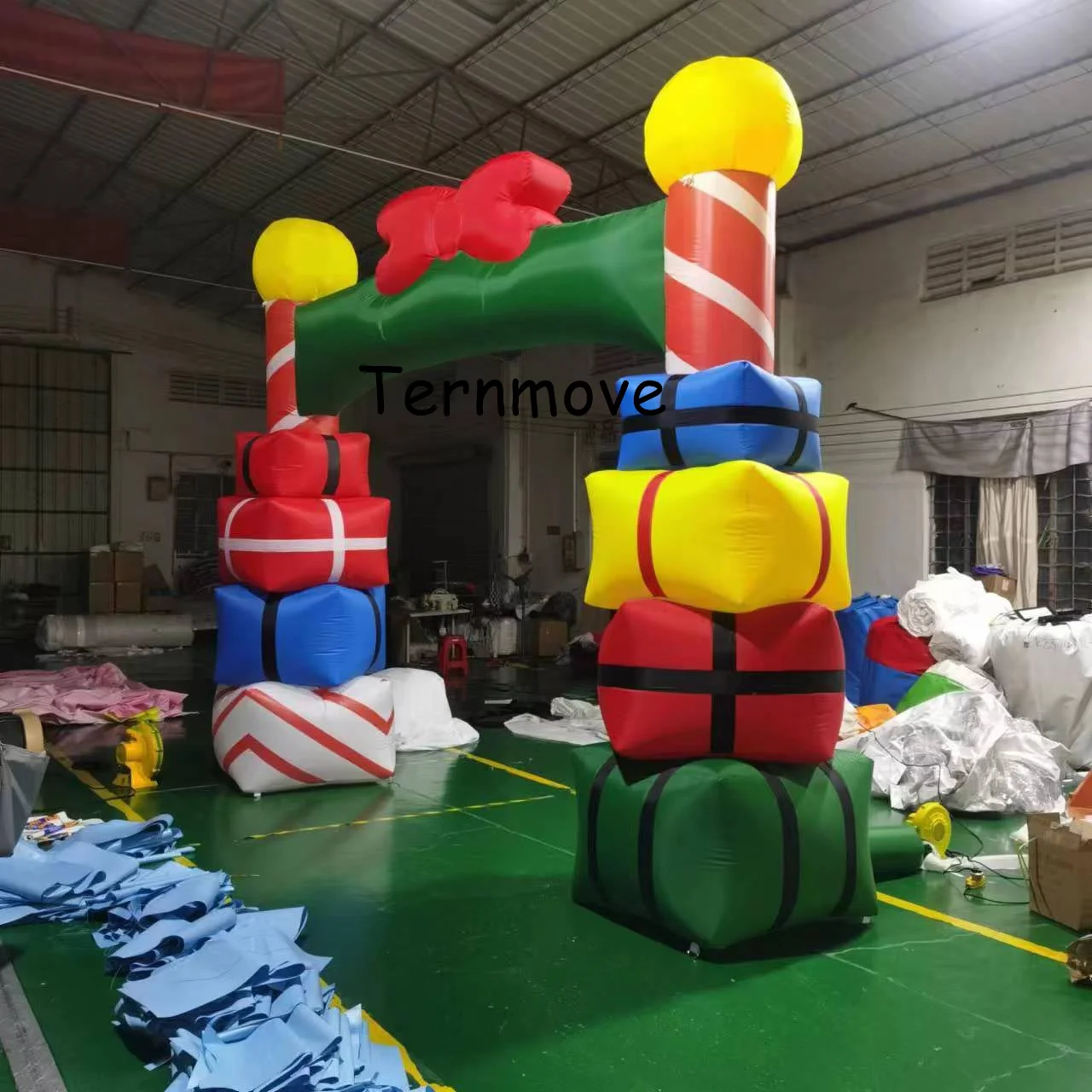 Inflatable Christmas arch with gift box Welcome Arch Outdoor yard Shopping Mall Noel Xmas Party Decoration