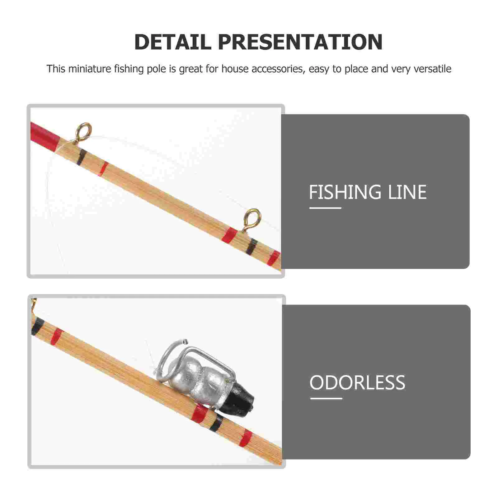 2 Pcs Miniature Food and Play Model Fishing Rod 1/6 Scale Accessories House Telescoping Rods