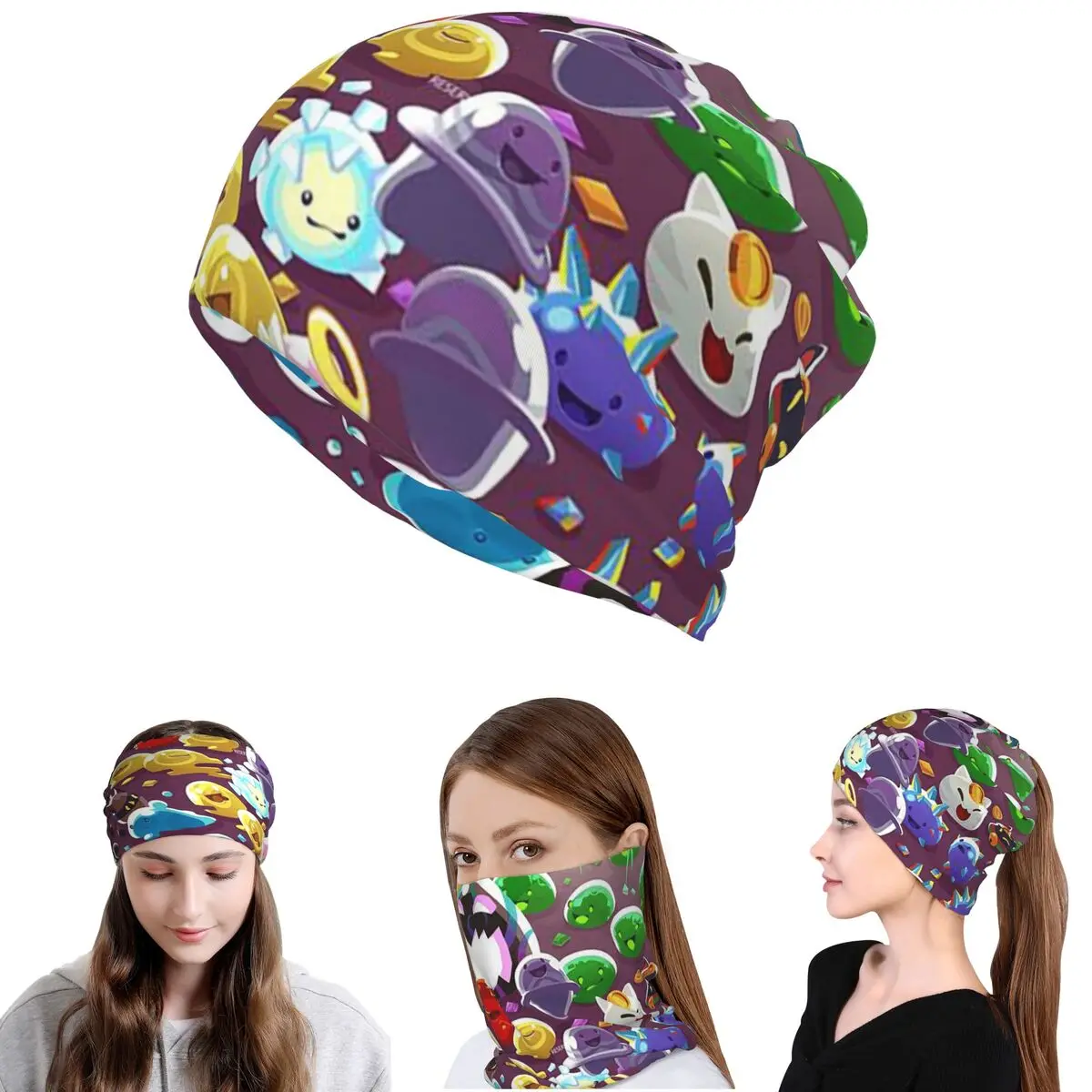 

Slime Rancher Cartoon Game Anime Cute Bandana Neck Gaiter Wrap Scarf Multi-use Headband Beanies Hat for Men Women Adult Washable