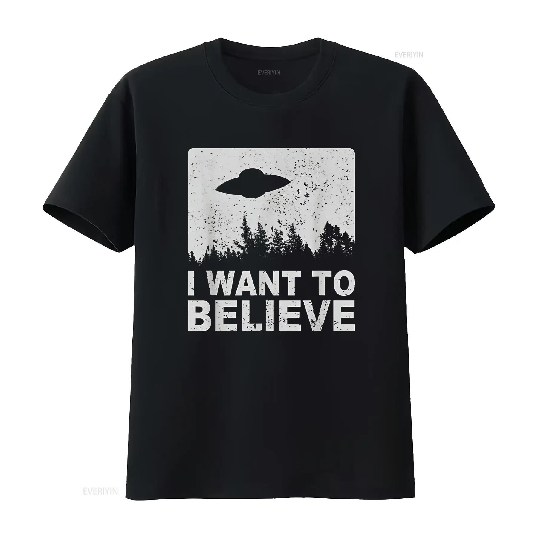 

I Want To Believe T Shirt Aliens UFO Area 51 Roswell vintage Washed Casual Unisex homme Soft fashion Top For Everyday Wear