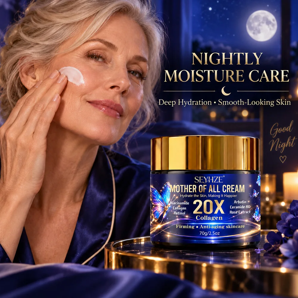 SEYHZE Collagen Brightening & Firming Night Cream, Anti-Aging Skincare Cream, with Retinol, Vitamin C, Hyaluronic Acid, Collagen