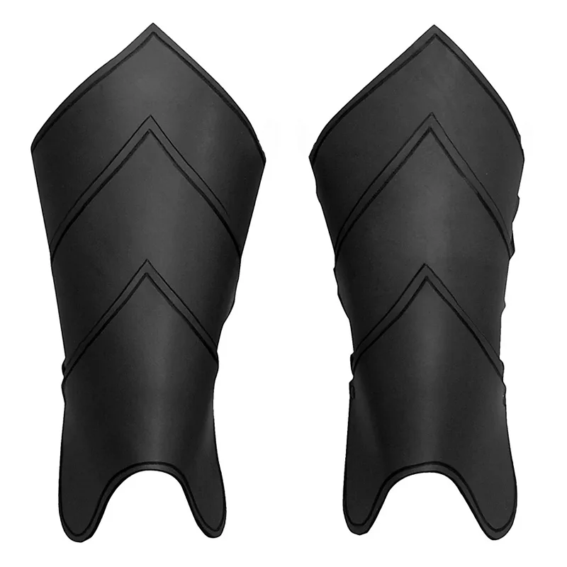 Medieval Larp Leather Leg Armor Gothic Greaves Gaiter Viking Knight Cosplay Kit Costume Rider Shoe Boot Cover Half Chaps For Men