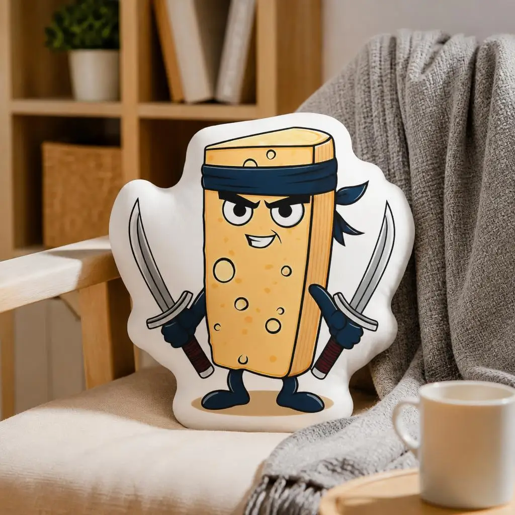 Cappuccino Assassino Grana Katana Cheese Italian Brainrot Cushion Irregular Stuffed Throw Pillow Home Decor Gift Sofa Bed
