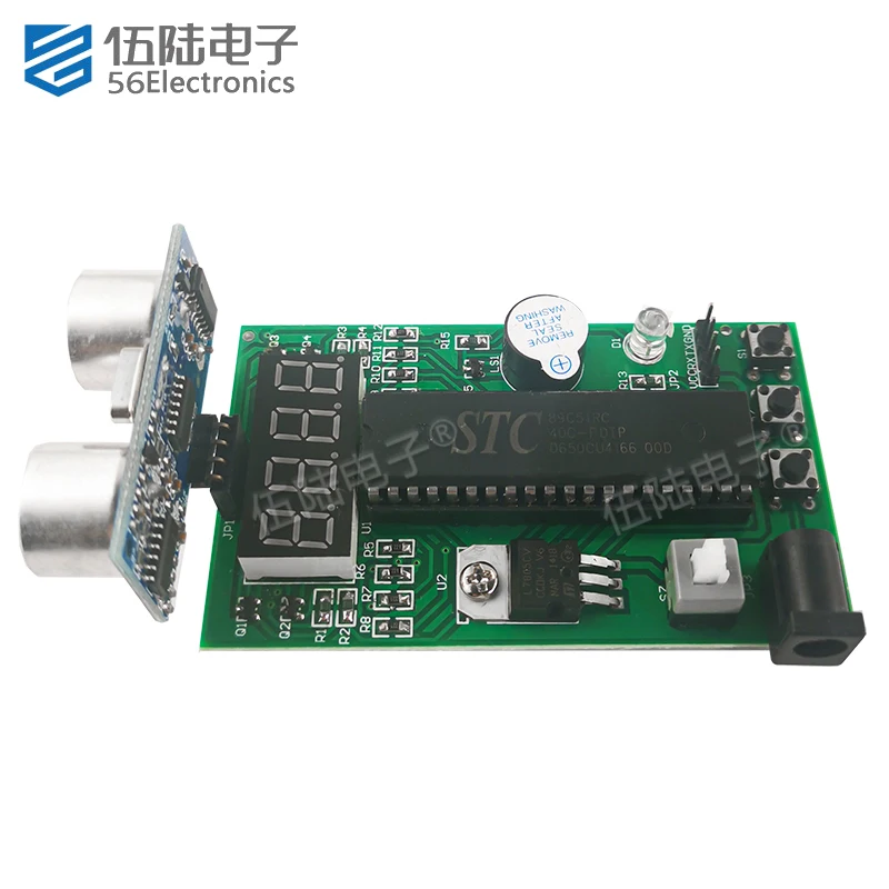 Single-chip Ultrasonic Distance Measuring Instrument DIY Kit Reversing Radar Welding Components Parts