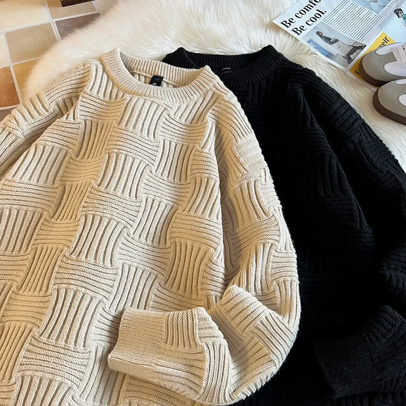 New Autumn Winter Men Casual Outerwear Outdoor Slim Fit Classic Sweater Pullover Solid Basic Fashion Women Round Neck Sweatshirt