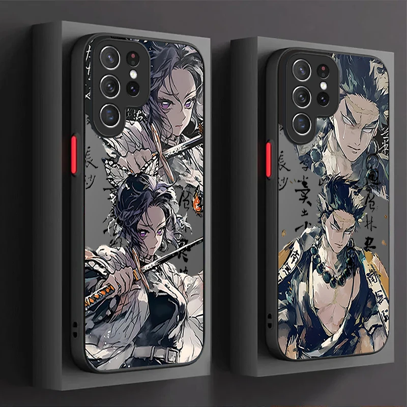 Anime Demon Slayer Case For Samsung Galaxy S24 S23 S22 Ultra S21 S20 FE S10 Plus A15 A25 A35 A55 5G Note 20 10 Matte Hard Cover image 2