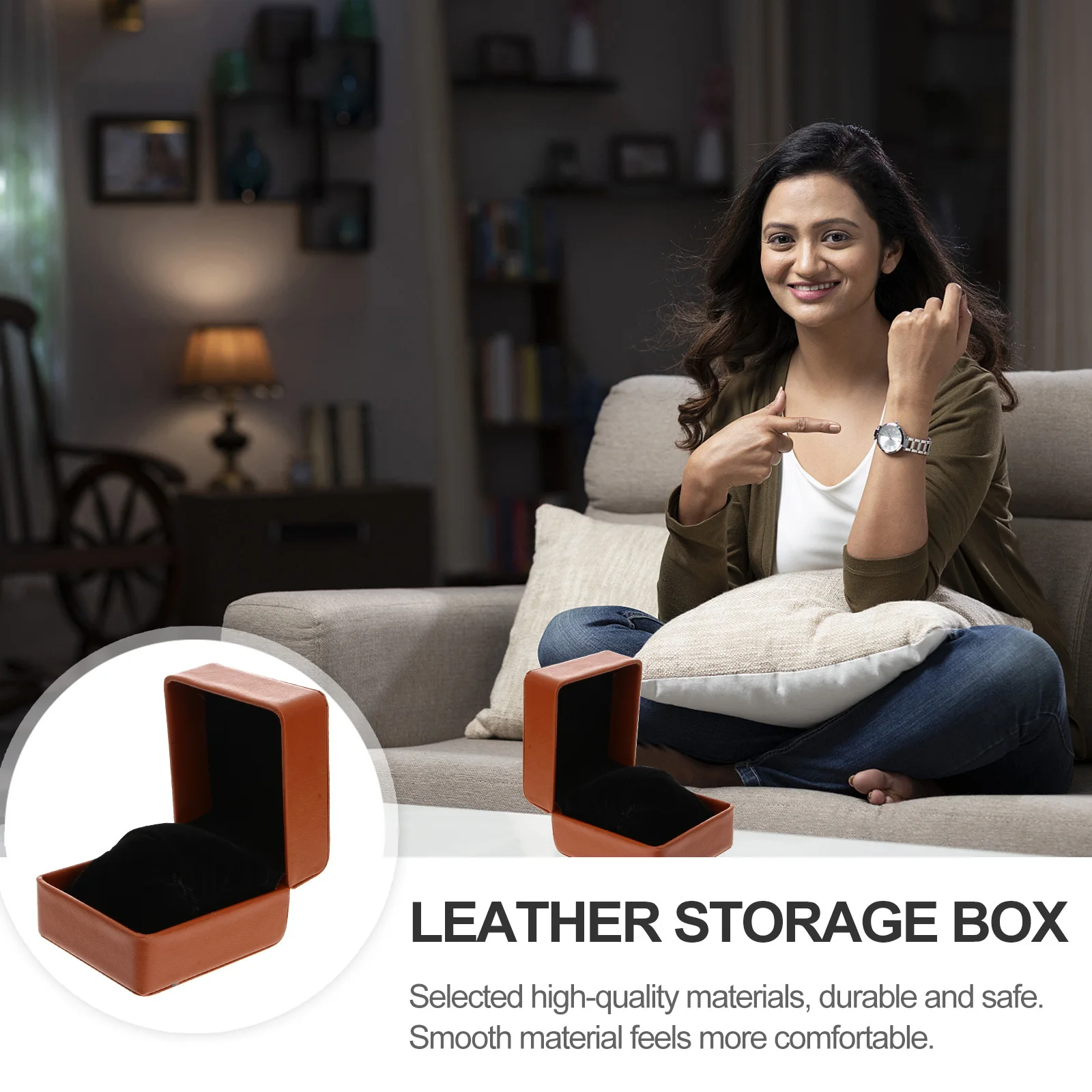 

High Quality PU Watch Box Durable Removable Pillow Jewelry Organizer Display for Personal and Business Use