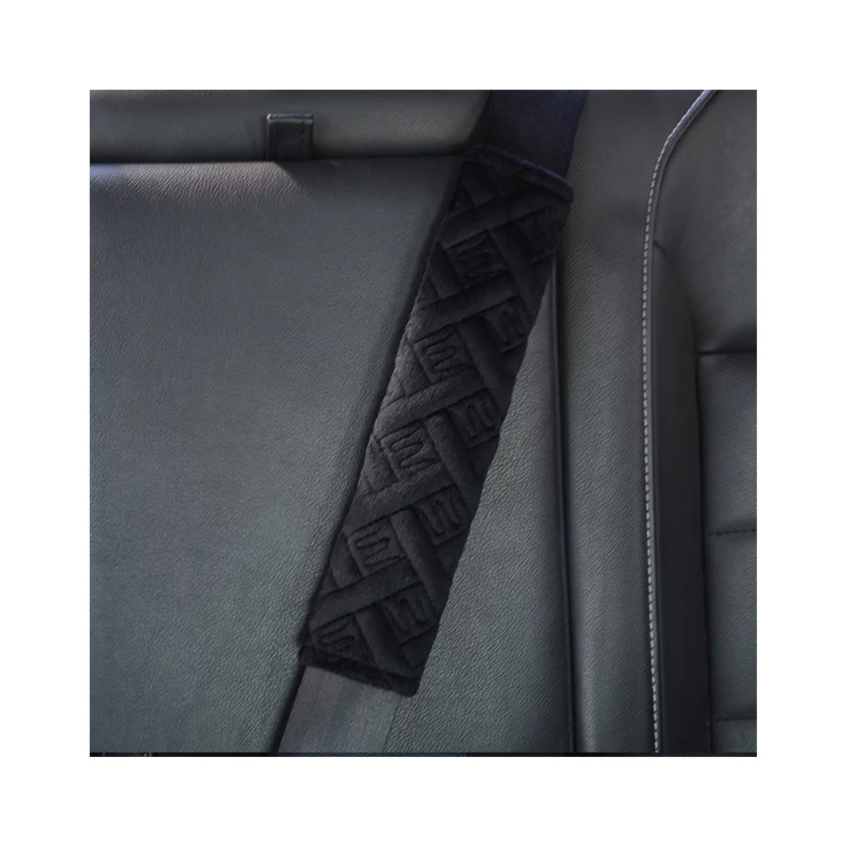 

1 Pair Auto Car Covers Seat Shoulder Pads Cushions Breathable Strap Covers for Decoration Protection (Black)