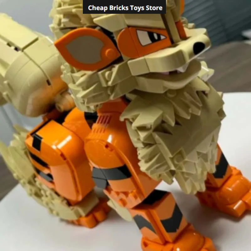 Posable Wild Dog Fantasy Fire Beast Model Christmas DIY Toy for Family Decor Gifts 1190pcs In Stock New Building Blocks Bricks